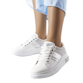 Sneakers bianche con inserti grigi di Deans bianca