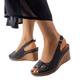 Sandali neri con zeppa di Sheridan nero