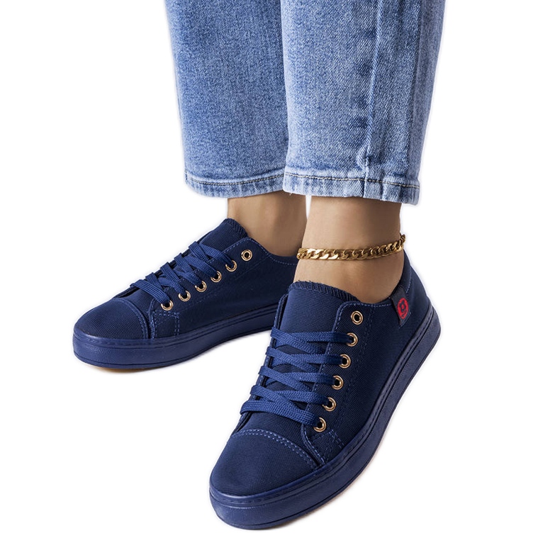 Sneaker in tessuto blu scuro di Descoteaux