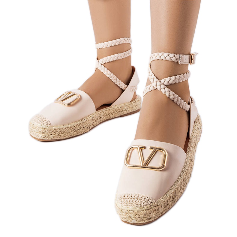 Espadrillas stringate beige di Parent