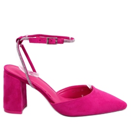 Décolleté con tacco aperto di Esten Fuchsia rosa