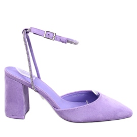 Décolleté con tacco aperto di Esten Purple viola