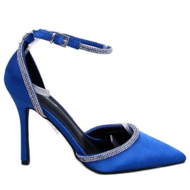Décolleté tacco alto con zirconi Conway Blue