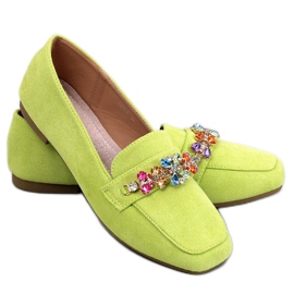 Mocassini con strass Davitian Green verde