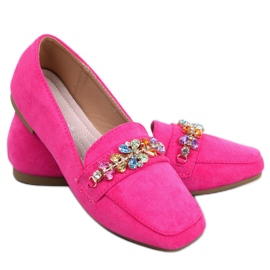 Mocassini Davitian con strass Fucsia rosa