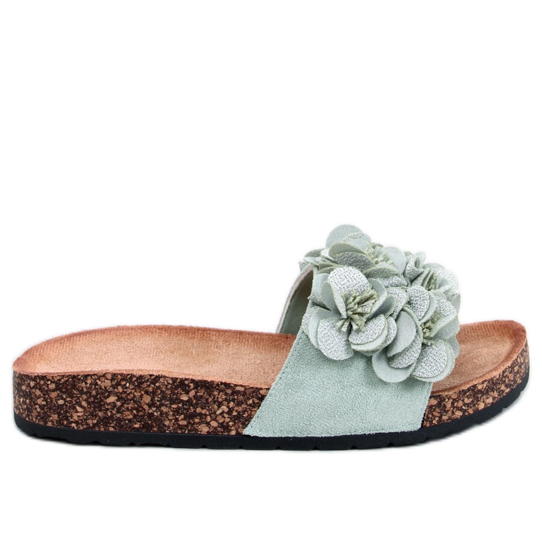 Pantofole in sughero con fiori Brice Green verde