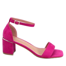 Sandali Rocco fucsia con tacco basso rosa