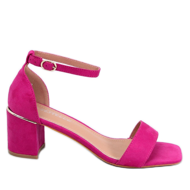Sandali Rocco fucsia con tacco basso rosa
