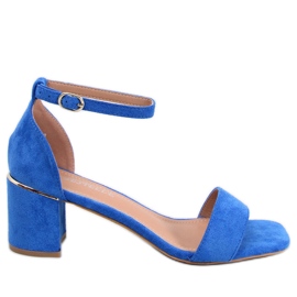 Rocco Sandali blu con tacco basso