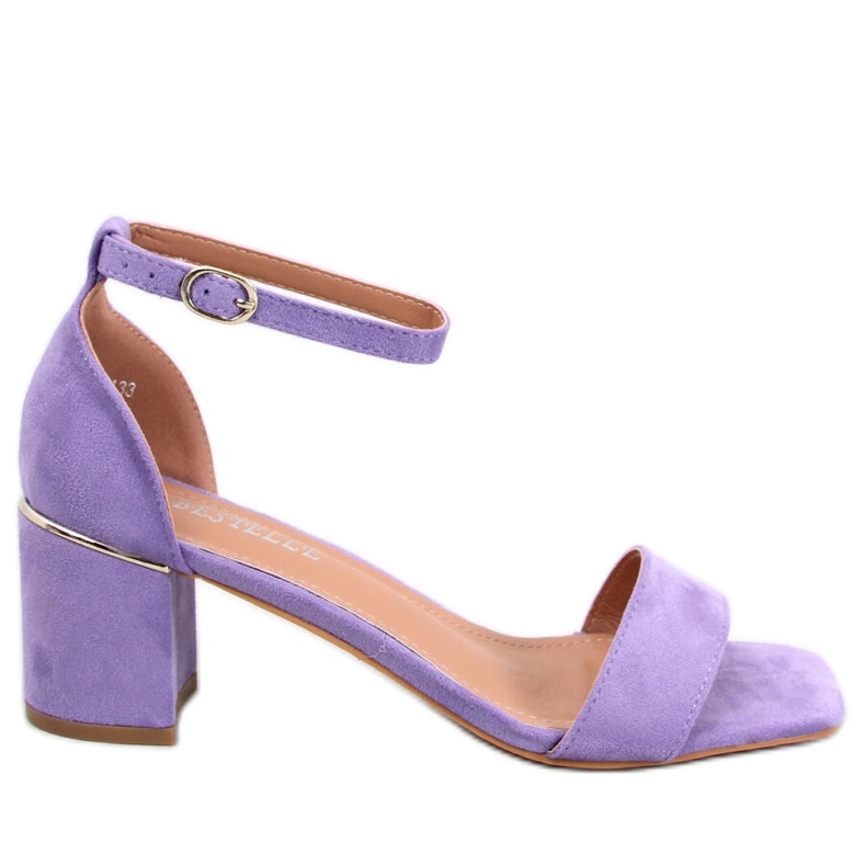 Sandali viola con tacco basso Rocco