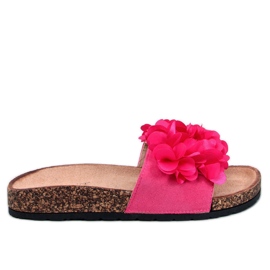 Pantofole in sughero con fiori Gardner Fucsia rosa