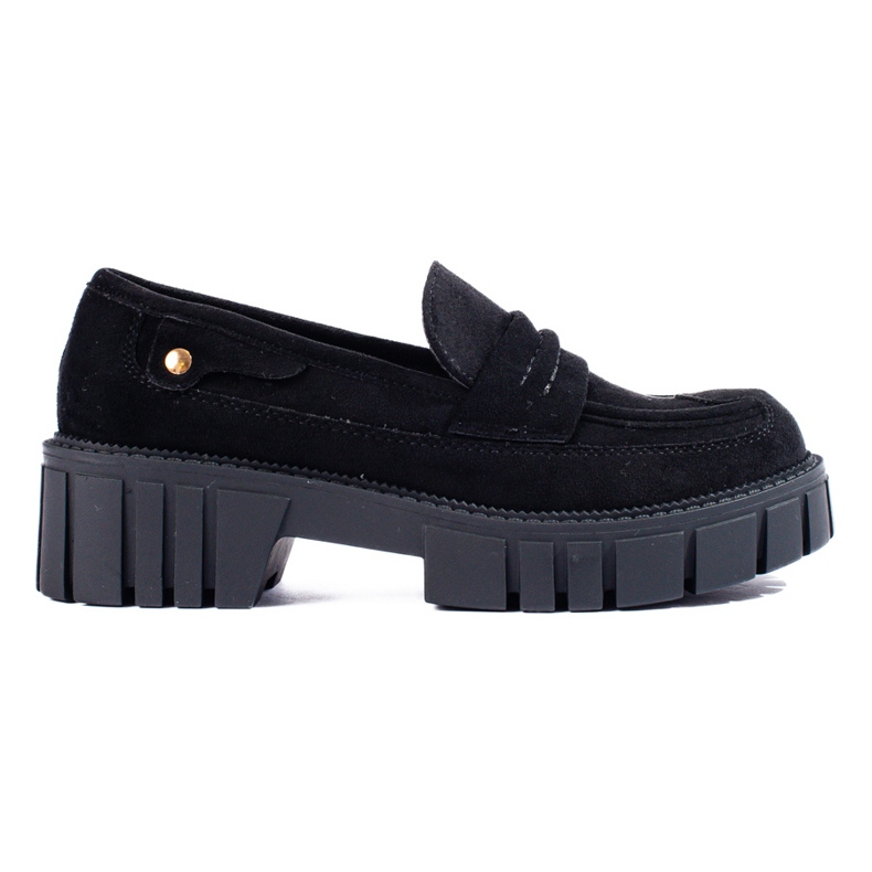 Mocassini Shelovet da donna in camoscio nero