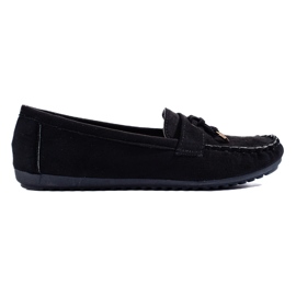 Mocassini da donna in camoscio nero di Shelovet