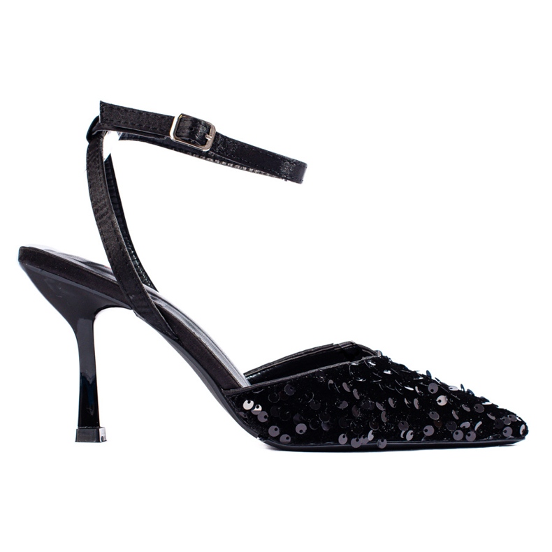 Sandali da donna in broccato sulla spilla Shelovet nero