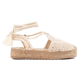 Espadrillas con plateau beige di Shelovet boho