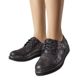 Scarpe in broccato glitter nero di Cemetery
