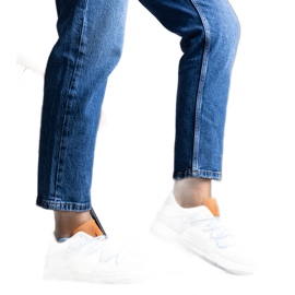 Sneakers Aucoin grigie con lacci blu bianco