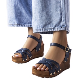 Sandali con zeppa blu navy di Audric