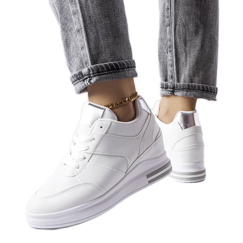 Sneakers con zeppa CinqMars bianche bianca