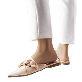 Sandali eleganti beige con catena di Patenaude