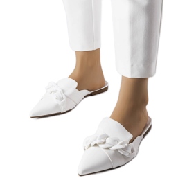 Sandali bianchi eleganti con catena di Patenaude bianco