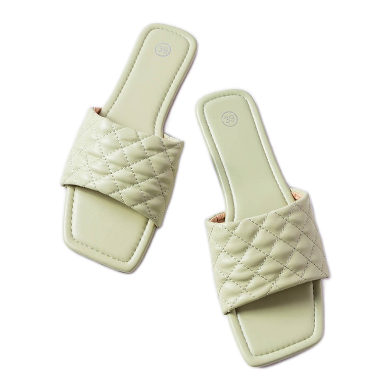 Pantofole eleganti verdi con trapuntatura di Labrie verde