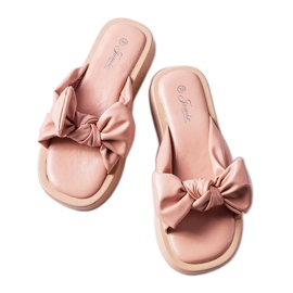 Sandali rosa con plateau e fiocco di Edvard