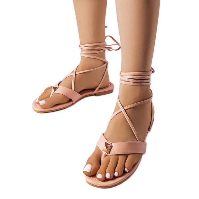 Sandali con lacci rosa di Marleau