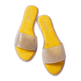 Cursori gialli decorati con strass Guilmette giallo