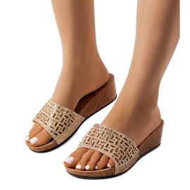 Sandali Elitha con zeppa color oro d'oro