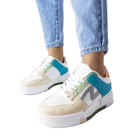 Scarpe con zeppa beige e blu di Harter