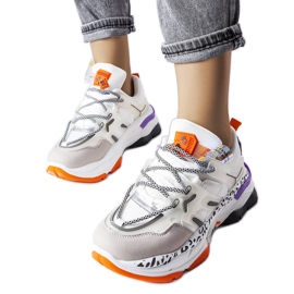 Sneakers bianche realizzate con materiali combinati di Donalina bianco
