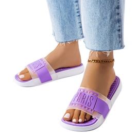 Pantofole di gomma viola da Parigi