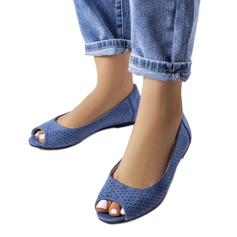 Ballerine traforate blu navy di Agate