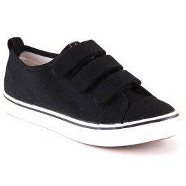 Sneakers da bambino con velcro nere News 5791 nero