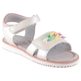 Evento Sandalo bambina velcro con catena beige Miss
