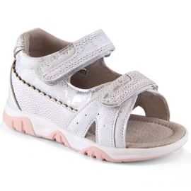 Evento Sandalo bambina con velcro bianco argento Miss