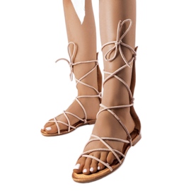 Sandali con lacci beige di Heliport