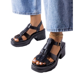 Sandali neri con tacco a spillo Sunset nero