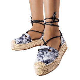 Espadrillas con plateau e lacci di colore nero di Duffet