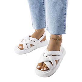 Ciabatte Primeau bianche con plateau bianco