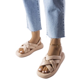 Ciabatte beige con plateau di Primeau