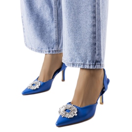 Décolleté con strass blu Moïse