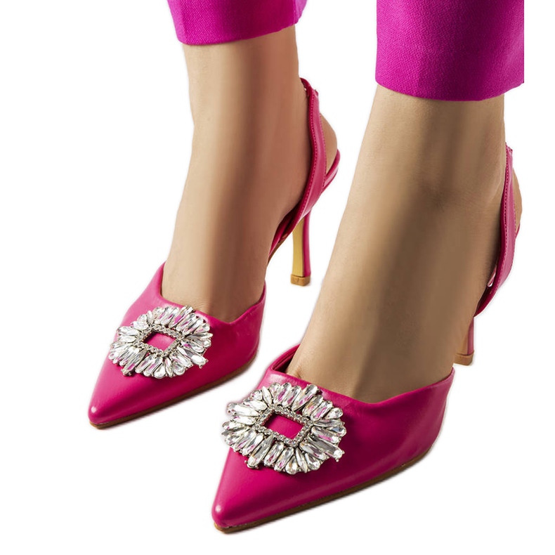 Décolleté Moïse con zirconi rosa