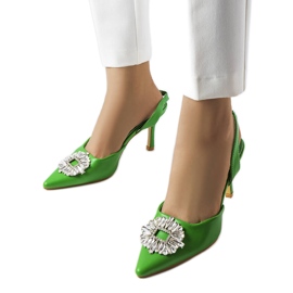 Décolleté con strass verde Moïse