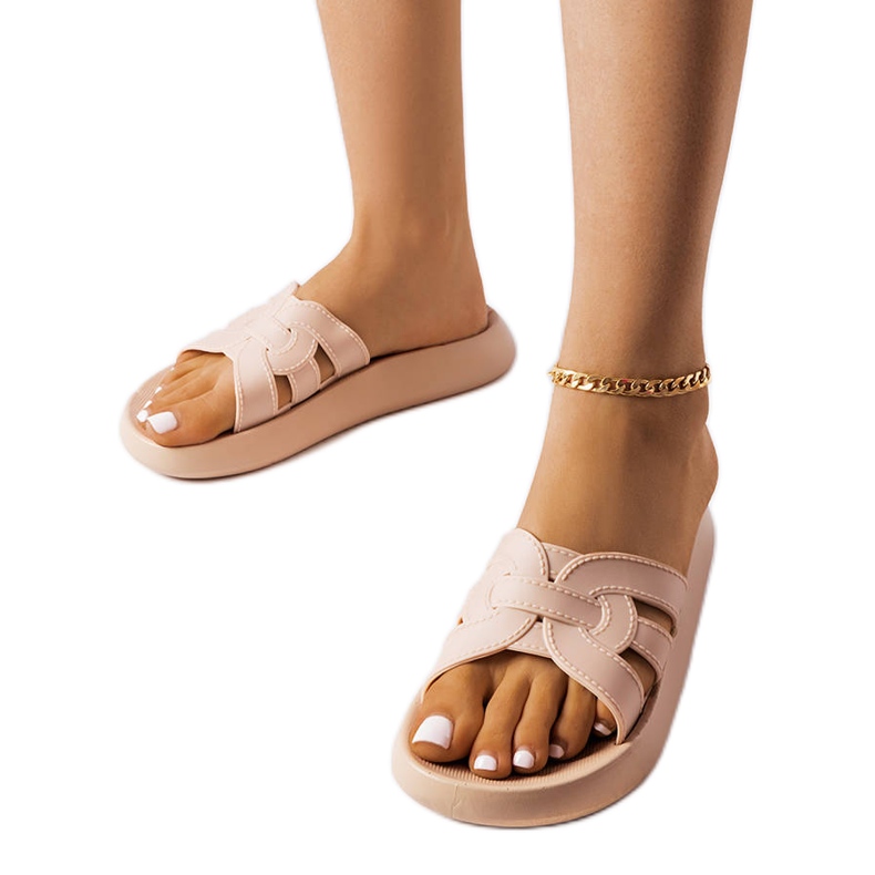 Pantofole in gomma beige di Coudert