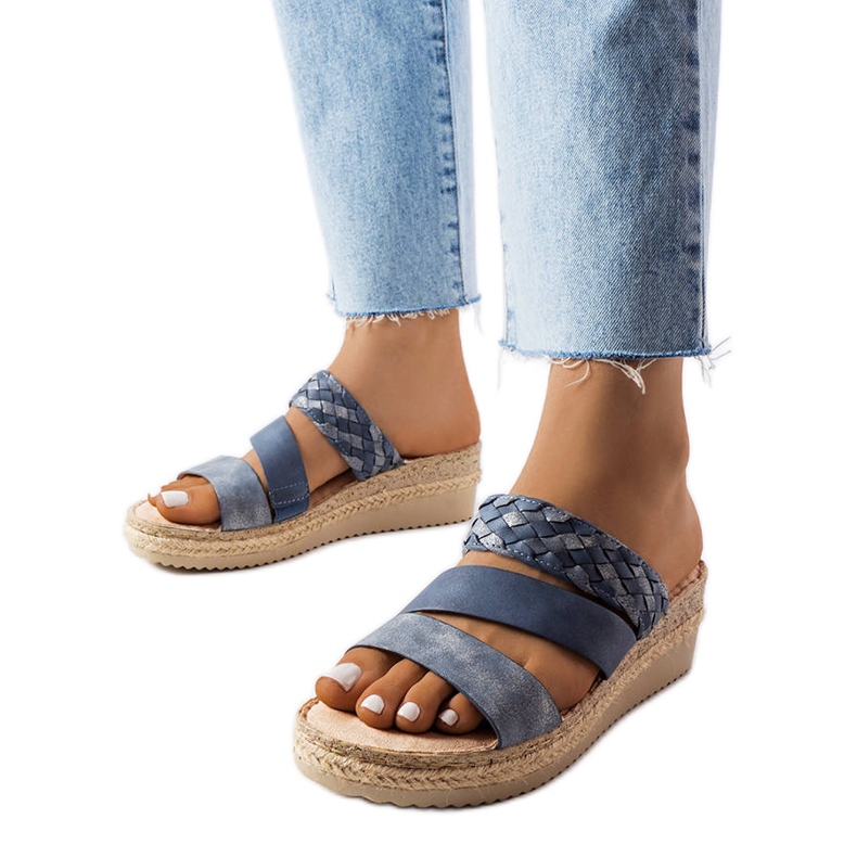 Sandali con zeppa blu di Boston