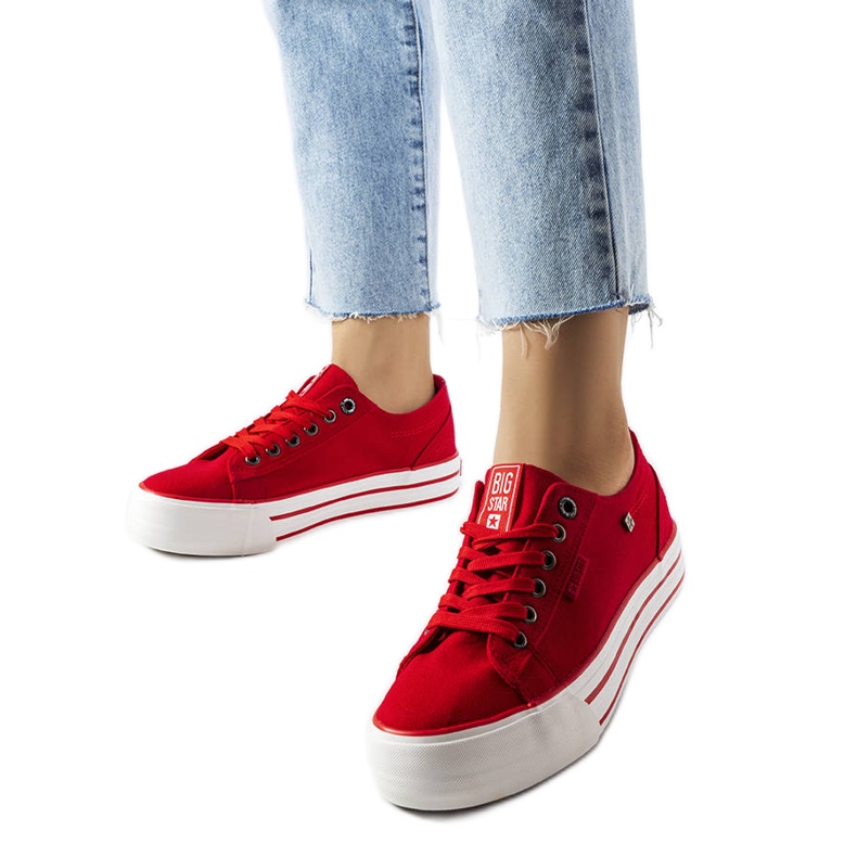 Big Star Sneakers rosse con plateau BigStar HH274053 rosso