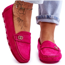 Mocassini Slip-On in camoscio fucsia Castelo rosa