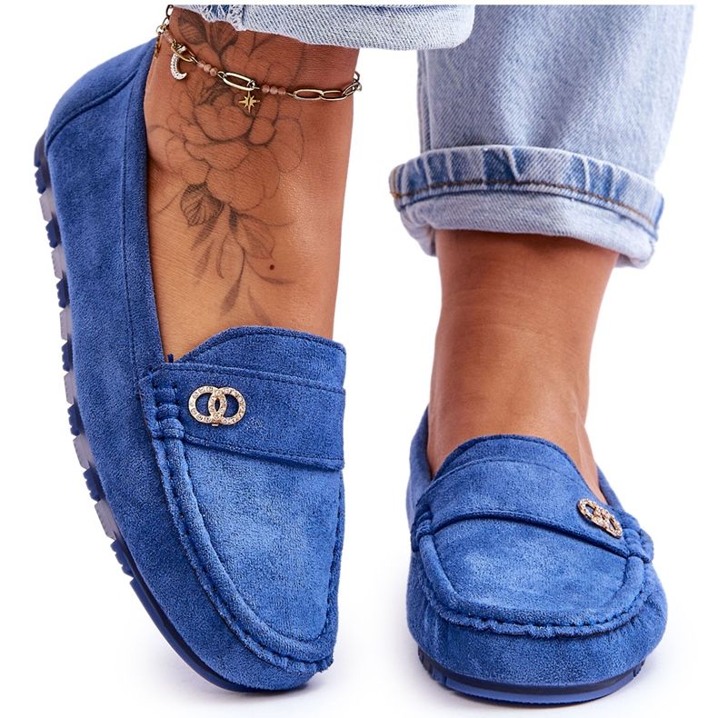 Mocassini Slip On in camoscio blu Castelo